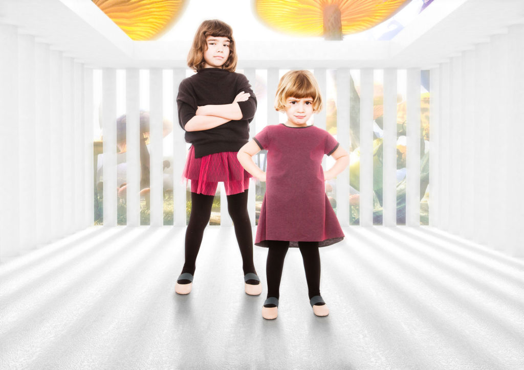 campagna pubblicitaria per Orimusi, azienda indipendente di moda bambino di avanguardia, wonderland